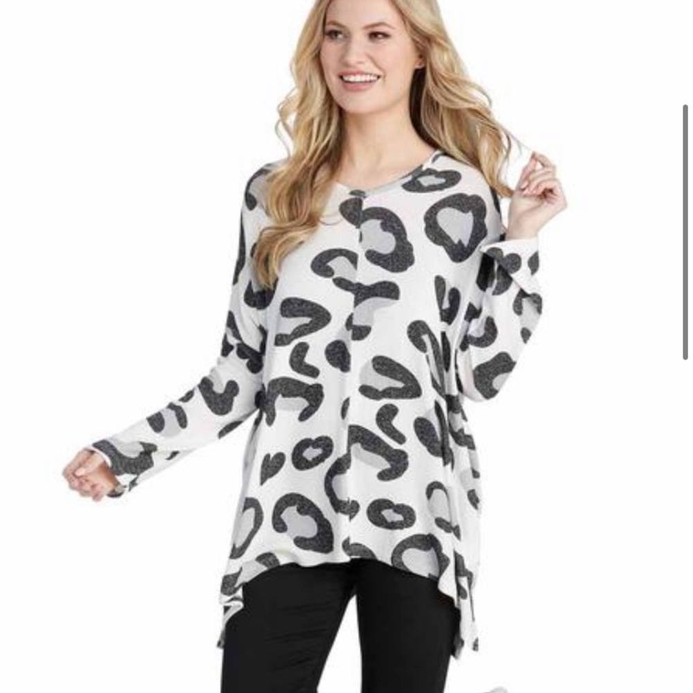 Mud Pie Elsie Sweater - Grey Leopard